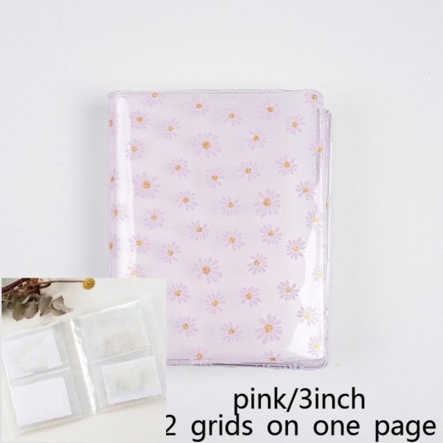 72 Pockets Book Album for PVC 3/4/5/6 Inch Album Daisy Printing 3 inch Photo paper Mini Films Transparent Photo Album Book Gifts For Friends And Coin Collectors