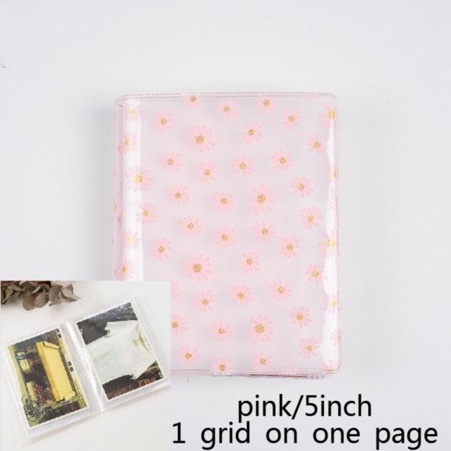 72 Pockets Book Album for PVC 3/4/5/6 Inch Album Daisy Printing 3 inch Photo paper Mini Films Transparent Photo Album Book Gifts For Friends And Coin Collectors