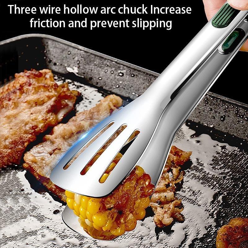 7/9/12inch 304 Stainless Steel Kitchen Tongs BBQ Clamp Grill Cooking Clamp Silicone Food Tong Kitchen Accessories Food Tong BBQ Grill Steak BBQ Clip Cooking Tools Stainless Steel Convenient Non-Stick Barbecue Tong