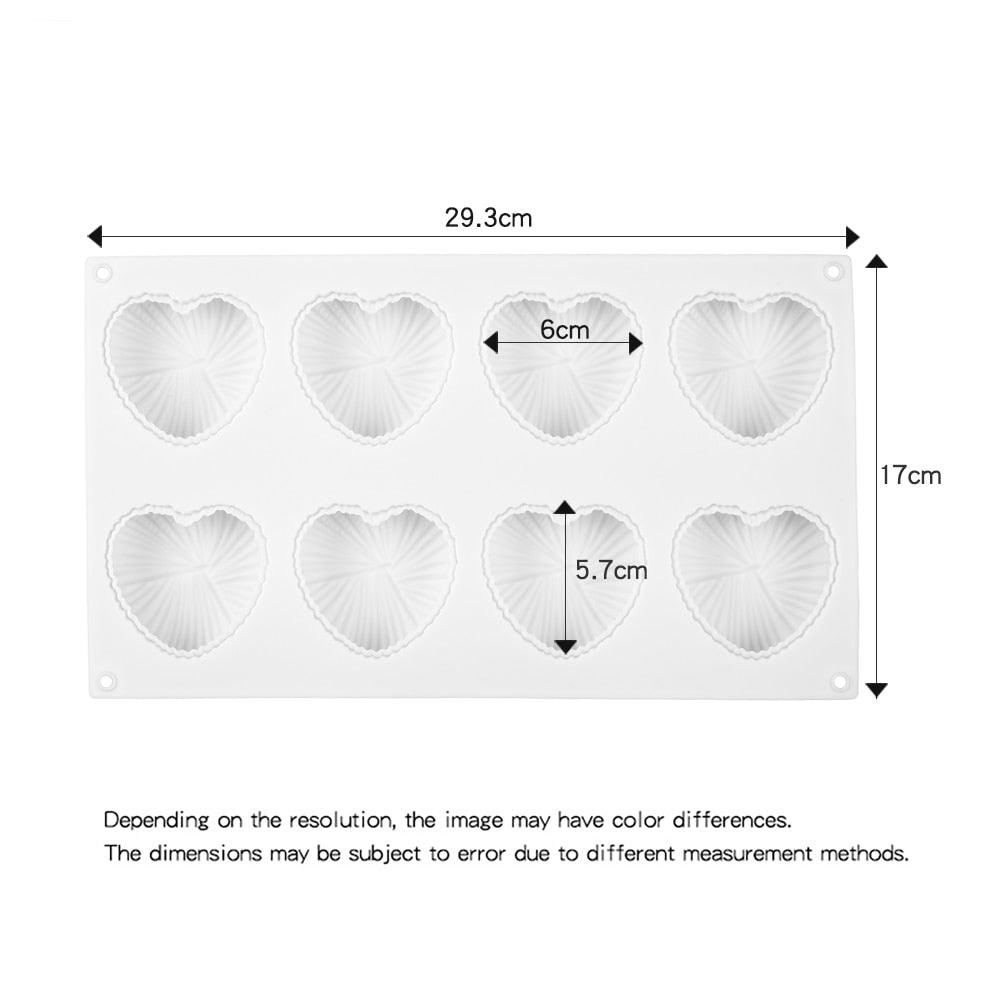 8 Cavities Silicone Cake Mold Nonstick Heat Resistant Reusable Baking Tools Birthday Christmas Bakeware Mini Heart Mould Silicone Mold For Chocolate 8 Cavities 3D Heart Molds For Chocolate Cake Mold Tray