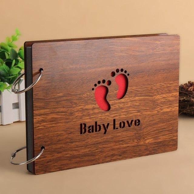 8 Inch Wood Cover Albums Handmade Pasted Photo Album Personalized Baby Lovers DIY Photo Albums Birthday Gift Family Scrapbook Albums Family Anniversary Gift For Couple