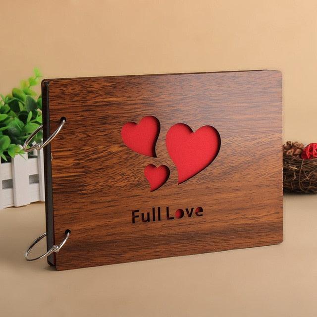 8 Inch Wood Cover Albums Handmade Pasted Photo Album Personalized Baby Lovers DIY Photo Albums Birthday Gift Family Scrapbook Albums Family Anniversary Gift For Couple