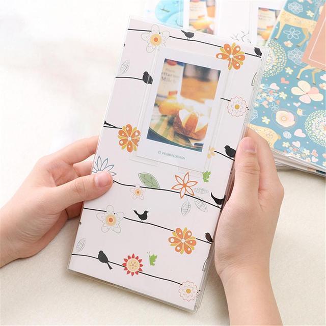 84 Photos 3 Inch Pictures Mini Birds and Flowers Portable Inserted Beautiful Polaroid Photo Albums Birthday Gift Family Scrapbook Albums Family Anniversary Gift For Couple