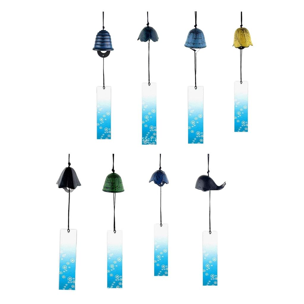 8Pieces Traditional Japanese Furin Temple Wind Chime Nambu Cast Iron Iwachu Bells  Iron Bell Wind Chimes Patio Garden Yard Home Room Decoration Celebrations