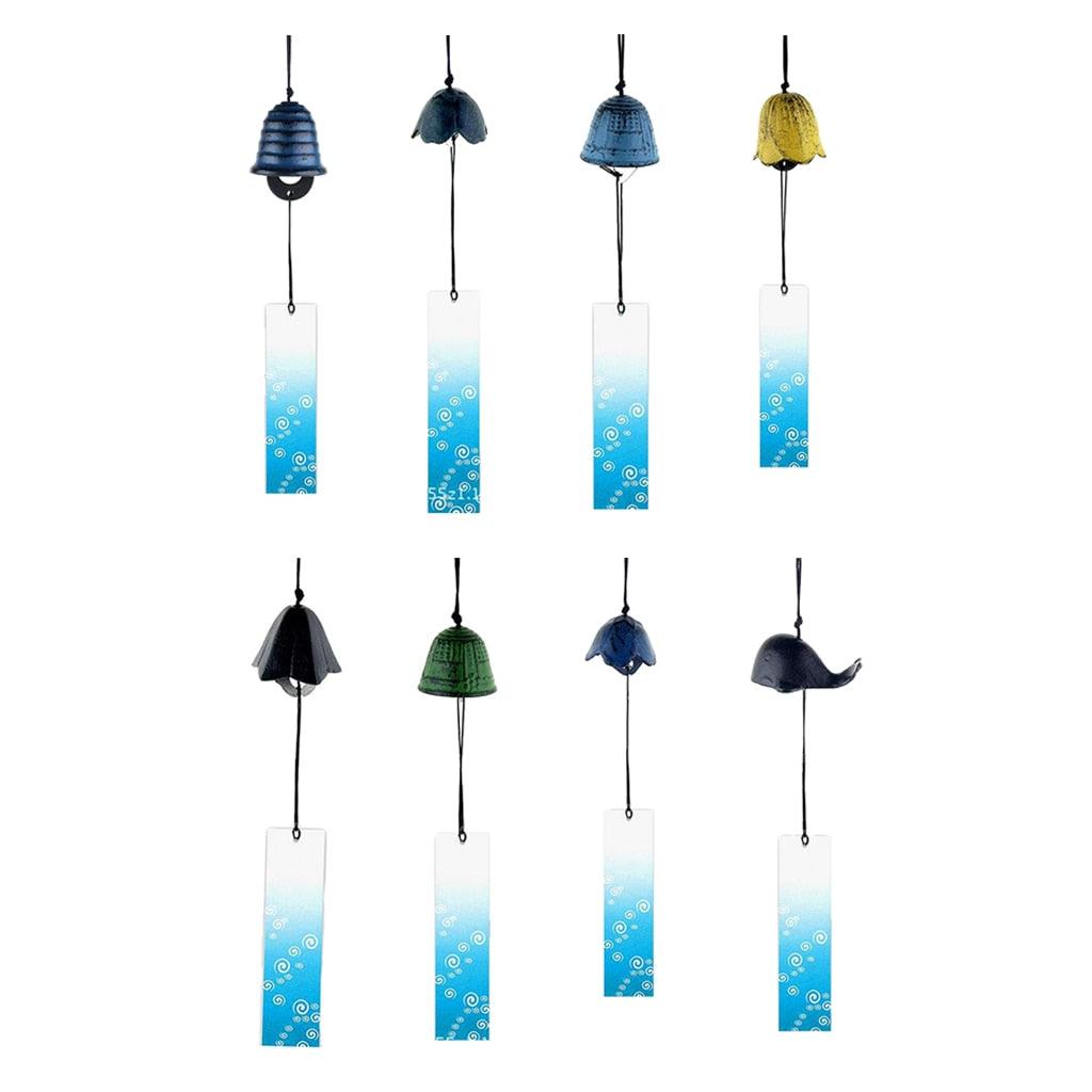 8Pieces Traditional Japanese Furin Temple Wind Chime Nambu Cast Iron Iwachu Bells  Iron Bell Wind Chimes Patio Garden Yard Home Room Decoration Celebrations