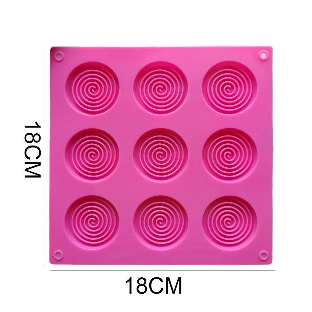 9 Holes 3D Chocolate Mold Big Textured Fondant Silicone Insert Mould Cookie Cake Mold Decoration Cake Chocolate Tools Shape Silicone Round Mold Cake Decorating Tools