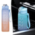 900ML Girl  Water Bottle Large Capacity Straw Cup Motivational Sports Water Bottles Time Marker Leak-proof  Fitness Drinking Large Capacity Water Bottle with Straw Time Scale Reminder Leakproof Gradient Space Cup for Outdoor Sports Fitness For Sports