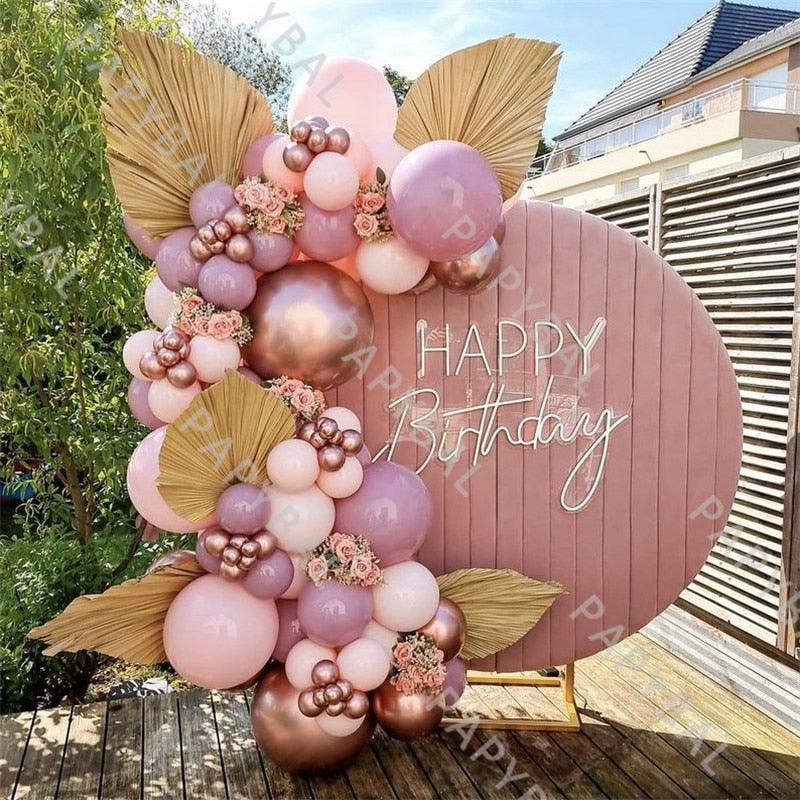 91Pcs Rose Gold Retro Pink & Gold Latex Balloons For Wedding Birthday Party Decoration And Baby Shower - STEVVEX Balloons - 90, 91PCS, attractive balloons, baby pink balloons, baby shower balloons, balloon, balloons, Birthday Balloons, chrome gold balloons, decorative balloons, gold pink balloons, Happy Birthday Balloons, high quality balloons, party balloons, retro pink balloons, wedding balloons - Stevvex.com