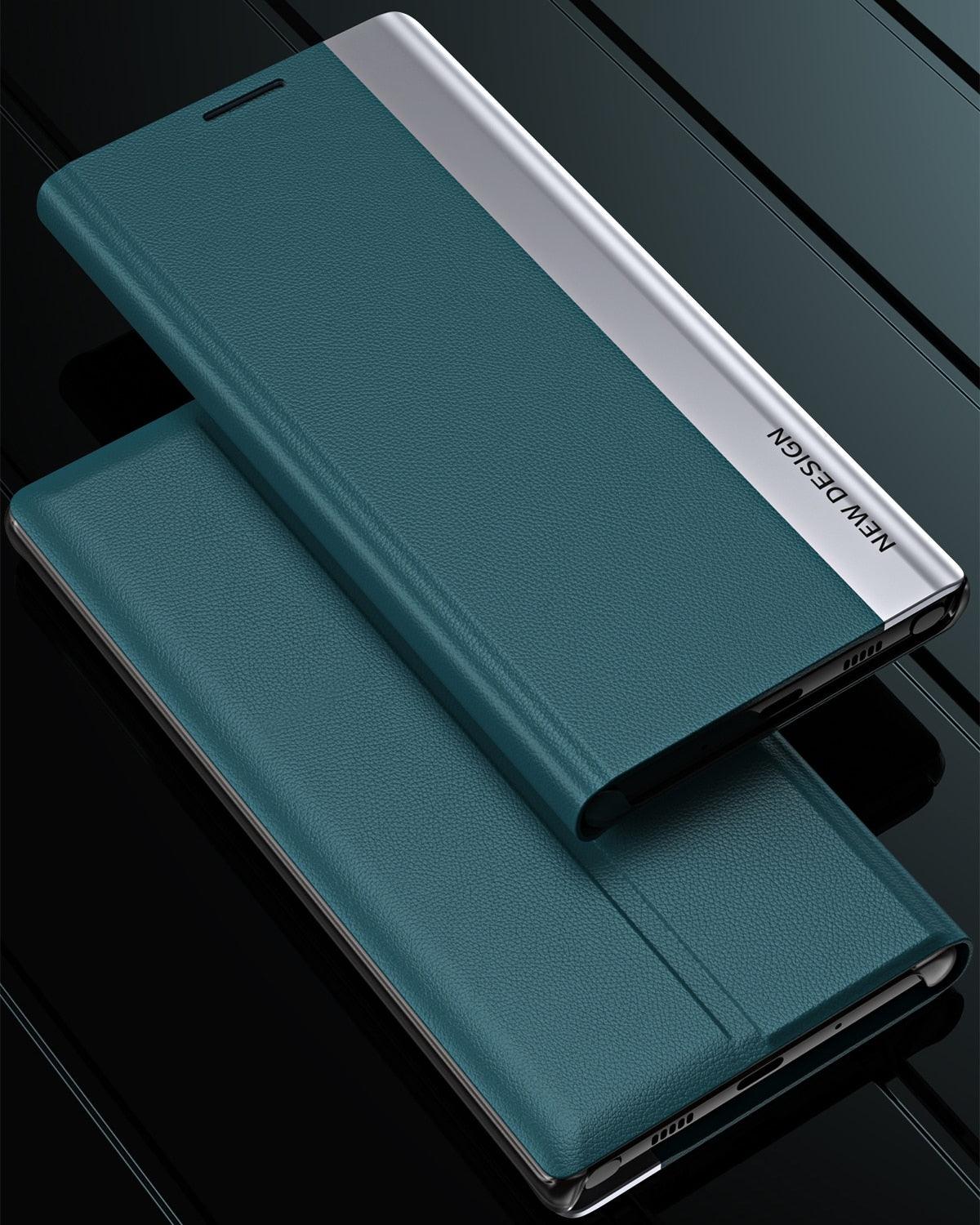 9D Plating Leather Flip Case For Xiaomi Redmi Note 10 10S 11S 11 Pro +Plus 5G 9 9S 8 2021 8T Cover Redmi 10A 10C 9A 9C NFC 9T A1 Leather Fashion Slim Magnetic with Business Smart Window Phone Cover for Xiaomi