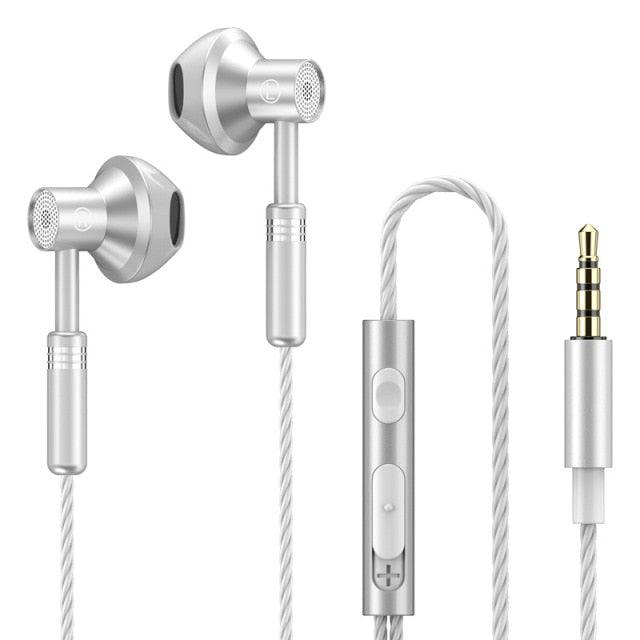 9D Stereo Earphones Mic Headphone Headset In-ear Wired Headphones Bass Wire Earphone Earbud Phone Headset With Microphone Wired Earbuds Noise Isolating in-Ear Headphones Earphones with Mic Volume Control Plug for Sports Workout Compatible