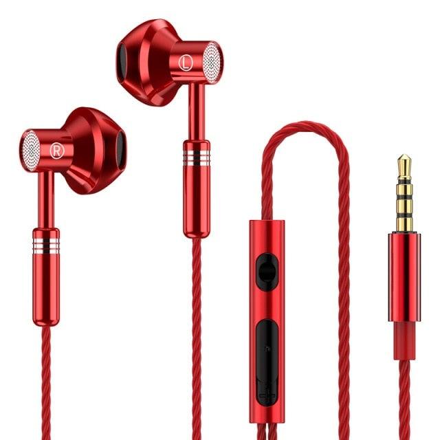 9D Stereo Earphones Mic Headphone Headset In-ear Wired Headphones Bass Wire Earphone Earbud Phone Headset With Microphone Wired Earbuds Noise Isolating in-Ear Headphones Earphones with Mic Volume Control Plug for Sports Workout Compatible