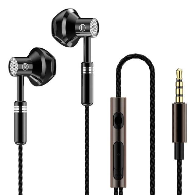 9D Stereo Earphones Mic Headphone Headset In-ear Wired Headphones Bass Wire Earphone Earbud Phone Headset With Microphone Wired Earbuds Noise Isolating in-Ear Headphones Earphones with Mic Volume Control Plug for Sports Workout Compatible