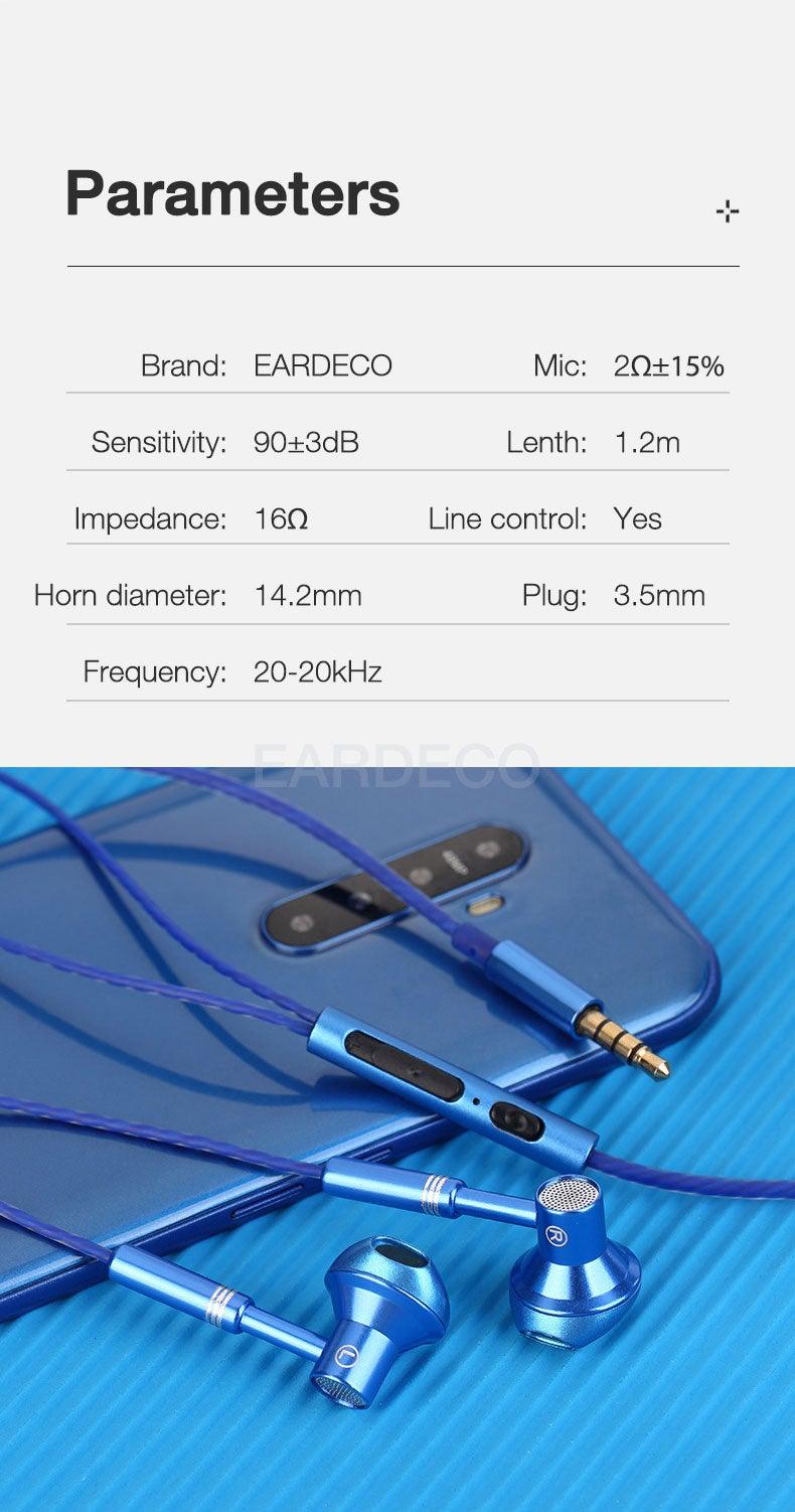 9D Stereo Earphones Mic Headphone Headset In-ear Wired Headphones Bass Wire Earphone Earbud Phone Headset With Microphone Wired Earbuds Noise Isolating in-Ear Headphones Earphones with Mic Volume Control Plug for Sports Workout Compatible