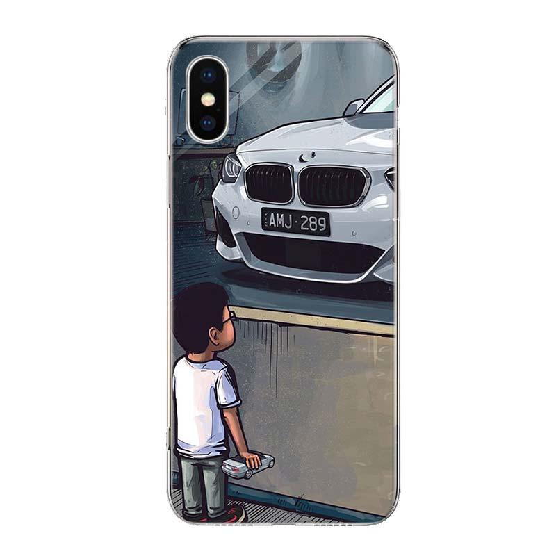 Boy See Sports Car Drift Phone Case For Iphone 14 11 12 13 Pro Max Xr X Xs Mini 8 7 Plus 6 6s Se 5s Soft Silicone Gel Cover For Iphone