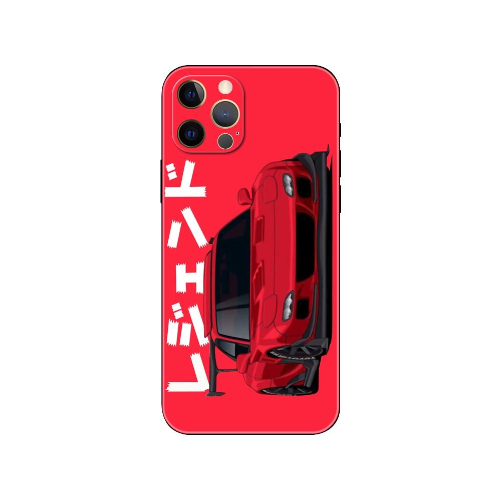 Black Phone Case Mask  for iphone 5 5s se 2020 6 6s 7 8 plus x 10 XR XS 11 12 mini pro MAX back cover Tokyo Drift Sports Car Transparent Phone Case Silicone Back Cover For iPhone