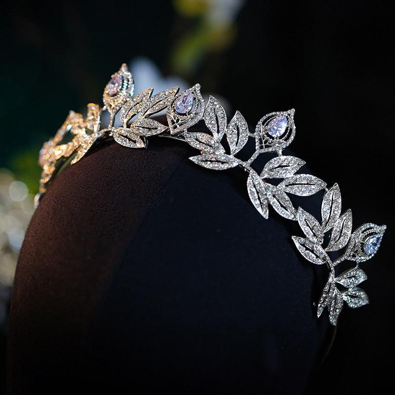 Bride Crown Zircon Rhinestone Bridesmaid Tiaras Headband Wedding Headdress Hair Jewelry Accessories  Full Cubic Zirconia Wedding Headbands For Bride Zircon Bridal Tiaras Pageant Hair Jewelry Party Headpieces For Women Girls