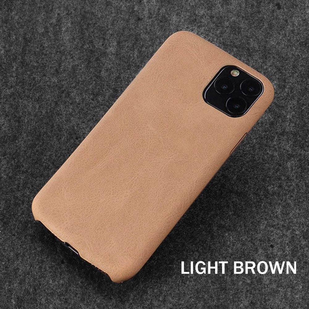 Ultra Thin Phone Cases For iPhone 13 6 7 14Plus XS Max Cover Leather Skin Soft Silicone Case For iPhone XR X 11 12 Pro Case Anti-Scratch iPhone Xs max Cover Genuine Leather iPhone Cases for iPhone