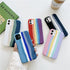 Luxury Rainbow Silicone Case For iPhone 11 X Xr Xs Max Case 12 11 Pro Max 6 6s 7 8 Plus Modern Colorful Shockproof Back Cover Rainbow Color Soft Silicon Back Cover Case