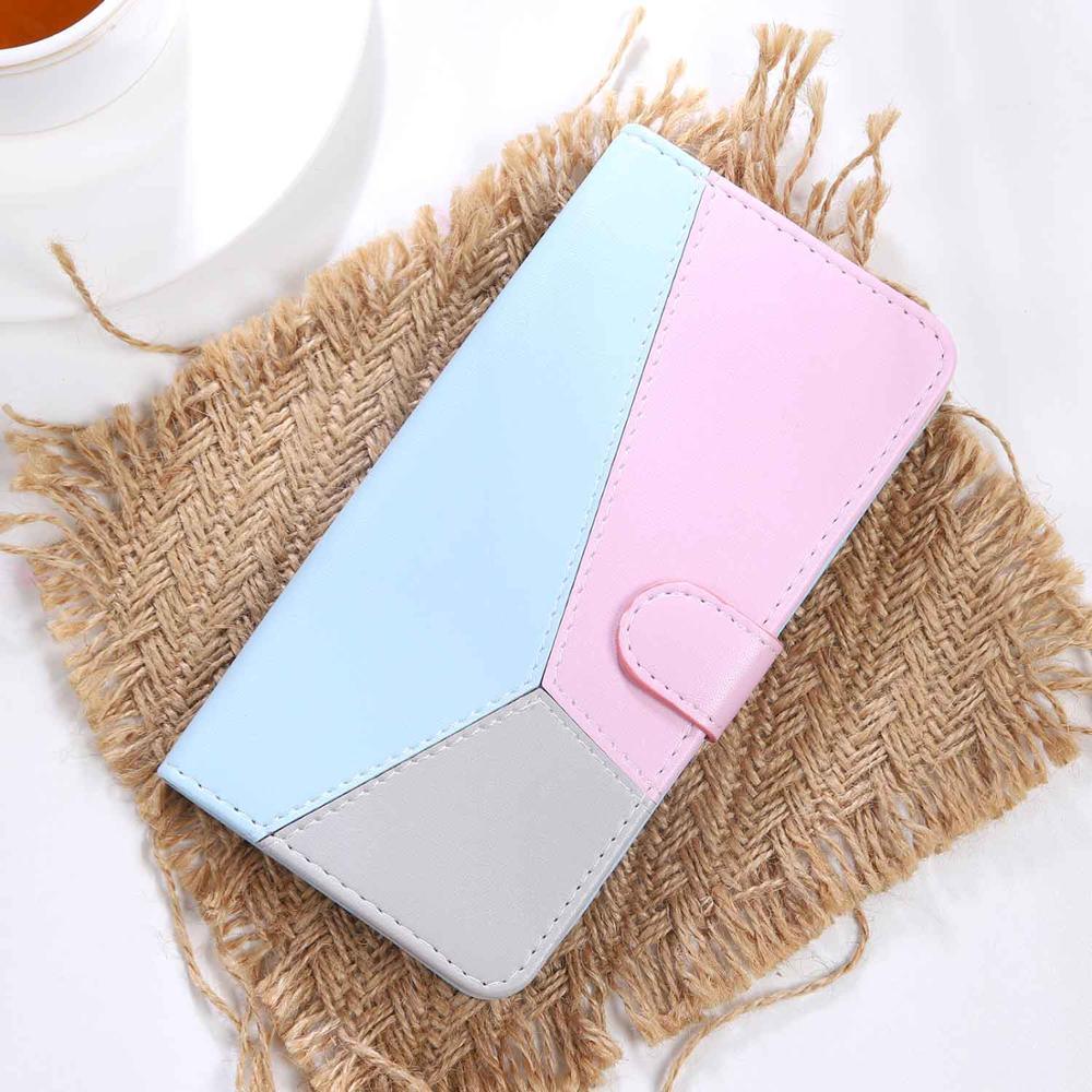 Modern Mixed Colors Leather Flip Case For iPhone 14 13 12 11 Pro Max Wallet Case For iPhone 5S 5 6 6s 7 8 Plus X XS XR Max Phone Case Cute Phone Cases Cover Flip Shockproof Style Magnetic Closure Multicolored Phone Case