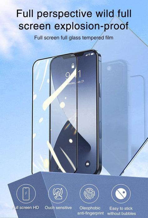 5Pcs 20000D Black Transparent Screen Protector for iPhone 14 13 12 mini 11 Pro X XS Max XR SE 9H 2.5D Clear Tempered Glass Film Edge to Edge Case Friendly Screen Protection Film For iPhone