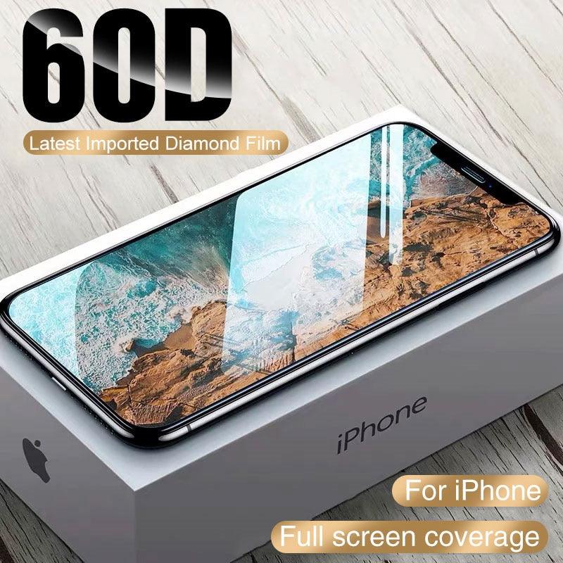 60D Full Cover Protective Glass On For iPhone 12 11 13 14 Pro Max XR Screen Protector For iPhone 11 12 13 14 Tempered Glass film