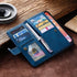 Business Blue New Cards Flip Leather Case For iPhone 14 13 12 11 Pro Max 10 X 6 6s 7 8 Plus XR XS Max Multifunctional Wallet Phone Case  Multi-Card Wallet Leather iphone Case