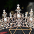 Luxury Silver Plated Crystal Pearls Bridal Tiaras Crown Rhinestone Pageant Headbands Wedding Hair Accessories Bride Headdress Elegant Pearl Crown Princess Birthday Wedding Headdress Hair Accessories