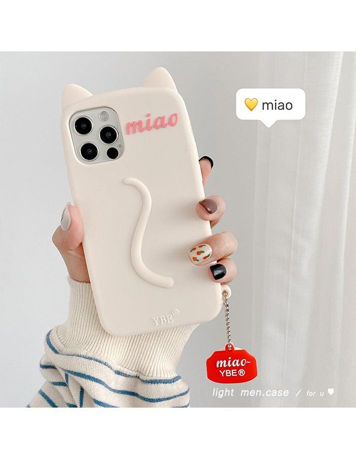 Cartoon Cute Cat Ear Phone Case For Iphone 14 12 13 11pro Max X Xr Xs 7 14plus Matte Soft Silicone Shockproof Case Funny Cat Design Cute Back Case