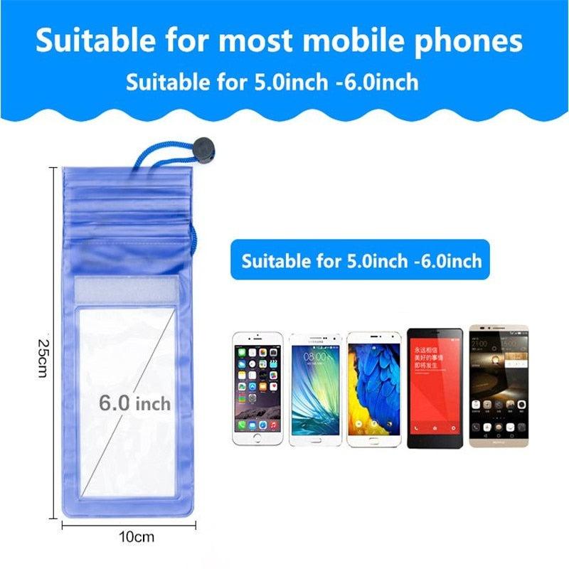 Universal Waterproof Case For iPhone X XS MAX 8 7 Cover Pouch Bag Cases Water proof Phone Case Phone Pouch for Underwater Pictures and Video Recording Waterproof Phone Compatible with iPhone