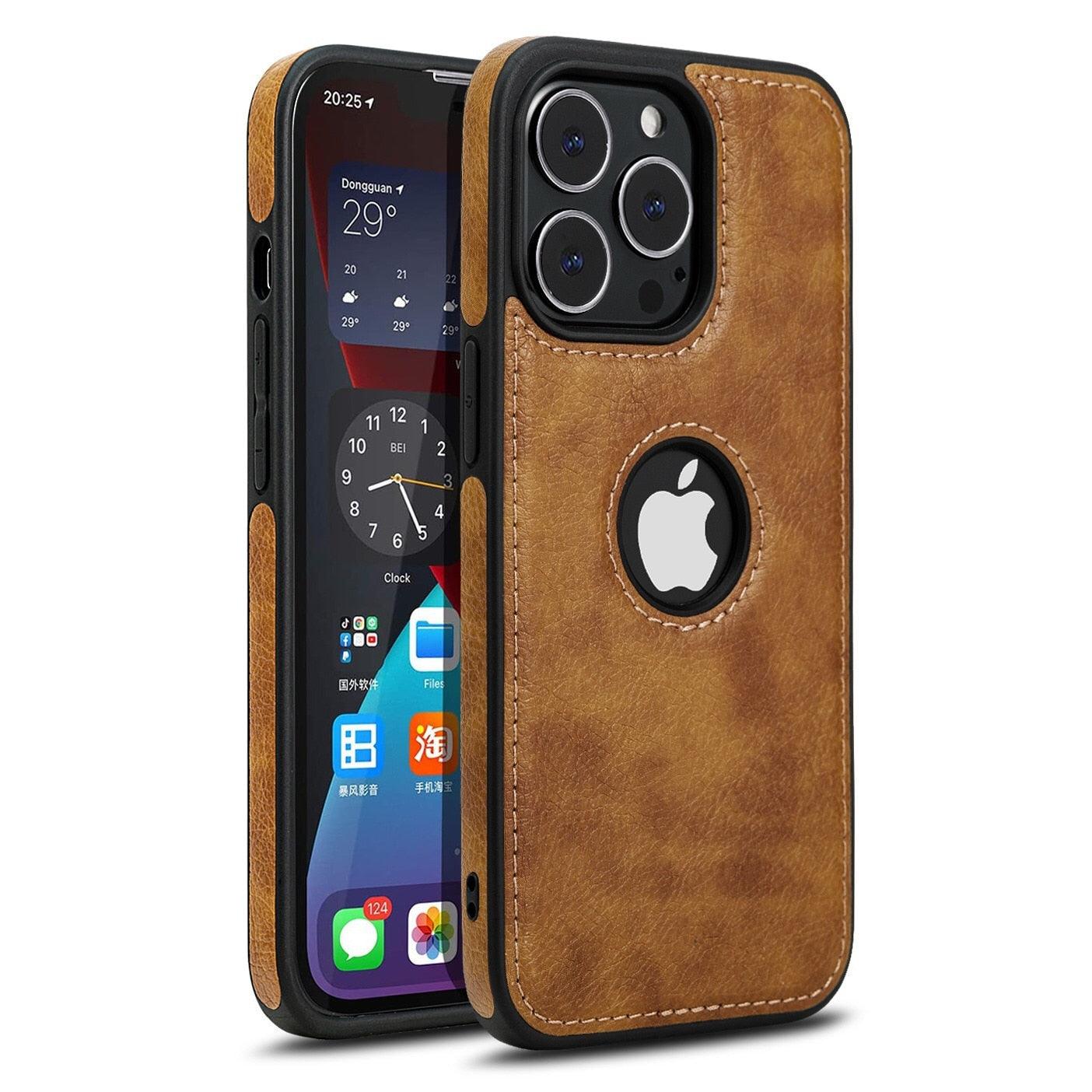 Ultra Thin Slim Leather Phone Case For iPhone 13 Pro Max 12 Pro Max 14 Shockproof Bumper Soft Business Back Cover Back Cover Case Shockproof Camera and Screen Protection PU Leather Case for iPhone