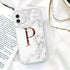 White A-Z Marble Texture Phone Cover For Iphone 12 Mini Soft Silicone Back Case Solid Name Phone Case Luxury Screen Camera Protection Shockproof Soft Cover