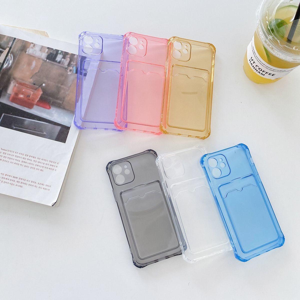 Transparent Wallet Case For iPhone 14 13 12 Pro Max Mini  Shockproof Cover with Card Slots Pockets Slim Fit Thin Protective Soft Shock-Absorbing Lightweight Wallet Case