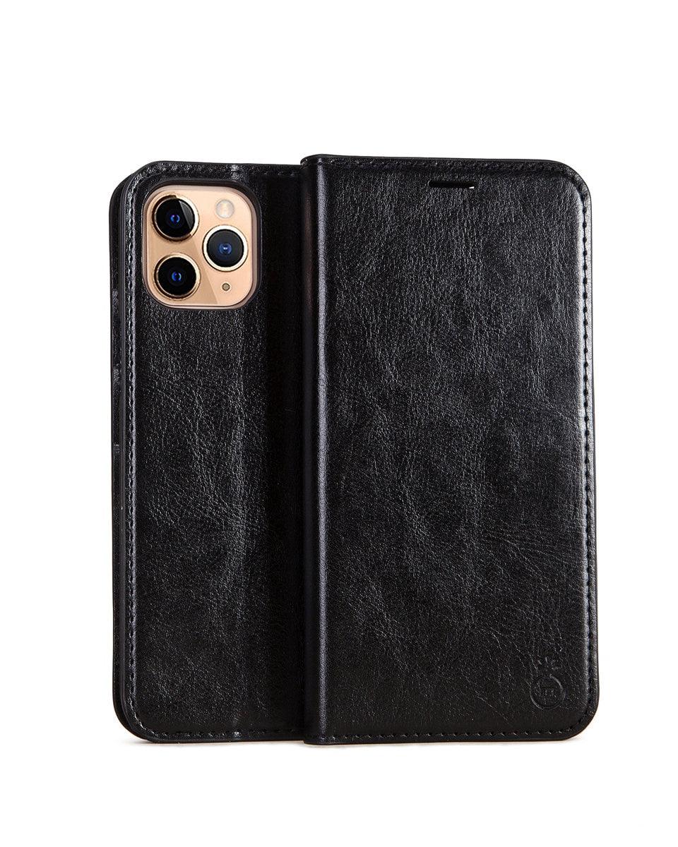 Brown Genuine Leather Flip Case For iPhone Luxury Wallet Card Cover For iPhone 14 13 Leather iPhone Case Kickstand Card Holder Flip Leather Wallet Phone Case