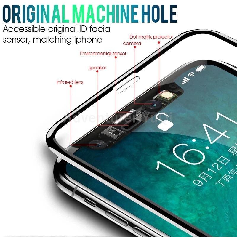 3PCS Tempered Glass OG Screen Protector for iPhone 14 13 12 11 Pro XS Max X XR Full Glue Cover Big Curved 7 8 Full Coverage Screen Protector iPhone Glass Screen Protector