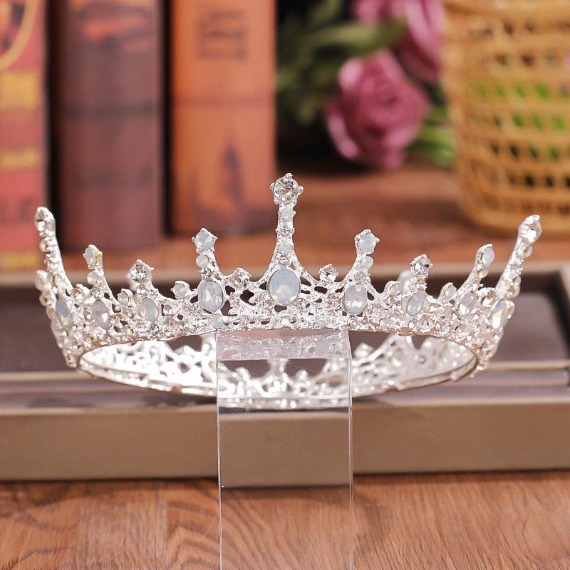 Crystal Rhinestone Round Crown Tiara Hair Jewelry Wedding Hair Accessories Bridal Hair Jewelry Queen Party Crown And Tiaras Gift Gold Crowns For Women Crowns And Tiaras Hair Accessories For Wedding Prom Bridal Party