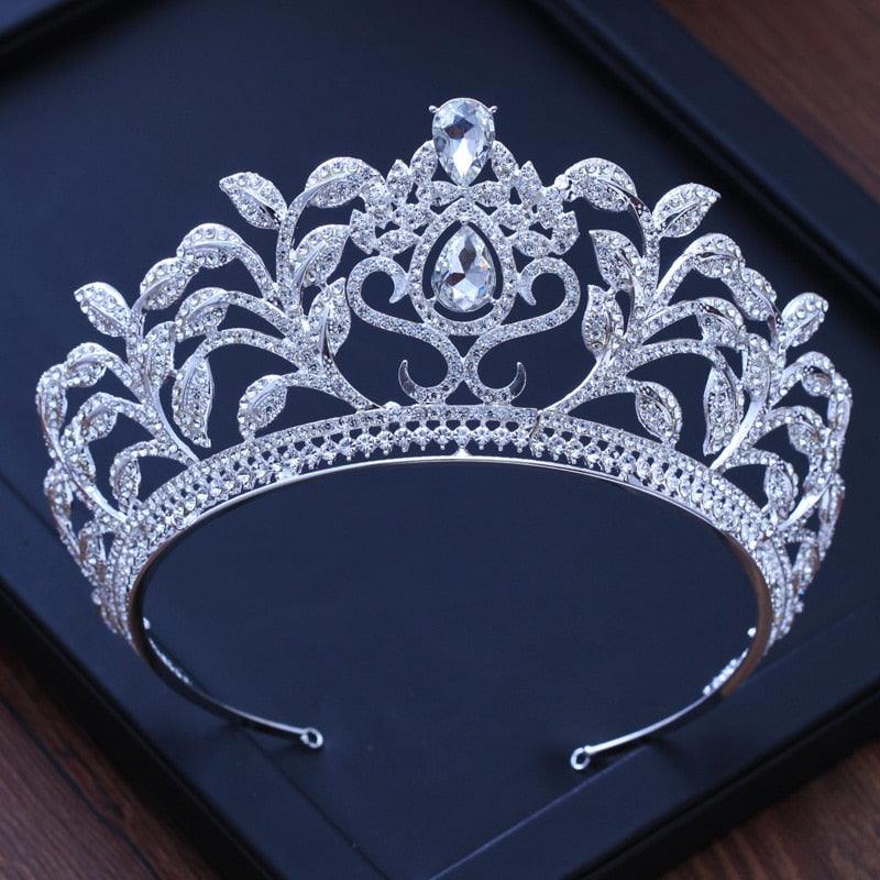 Silver Gold Color Crystal Crowns Bride Tiara Fashion Queen For Wedding Crown Headpiece Wedding Hair Jewelry Accessories  Wedding Crown Bride Tiaras Hair Jewelry Crystal Diadem Prom Party Pageant Accessories