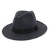 Black Fedora Hat Unisex Wide Brim Hat Autumn Winter Fedora Hat Wide Cap Winter Wool Classic Hat Men Elegant Gentleman Hat For Party