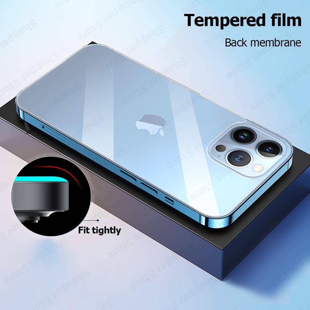 3Pcs Tempered Back Glass For iPhone 13 Pro Max Mini Protective Screen Protector Glass Film For iPhone 13 12 11 14 Pro XS Max XR Temper Film Premium HD Clarity Anti-Fingerprint/Scratch Back Protector