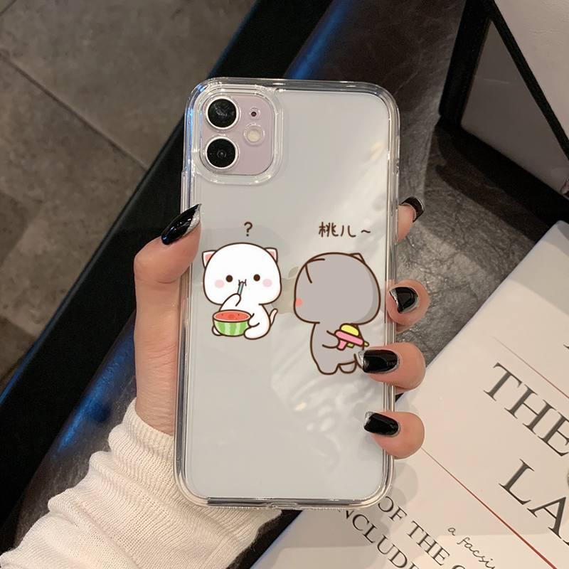 Cat Phone Case For Iphone 11 12 13 Mini Pro Xs Max 8 7 6 6s Plus X 5s Se 2020 Xr Case Polycarbonate Printed Colorful Design Silicone Phone Case