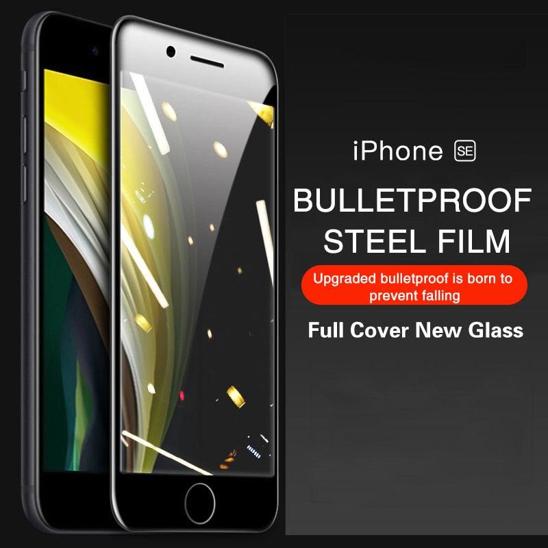 9999D New Glass For iPhone SE 2020 Screen Protector For iPhone 7 8 6 6S Plus 11 Pro X XR XS MAX Tempered Glass On iphone SE 2020 Tempered Glass Film Easy Installation Screen Protector