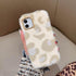 Fashion Plush Leopard Phone Case For Iphone 11 Pro Max Xs Max X Xr Cases Furry Fluffy Warm Cover For Iphone 6 6s 7 8 Plus Case Women Fashion Faux Fur Case For Iphone