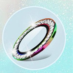 2023 New Diamond Bling Metal Ring Glass Protective Cap For iPhone 14 13 12 11 Pro Max Mini Camera Lens Circle Protector Paste Tempered Glass Camera Cover Camera Lens Protector