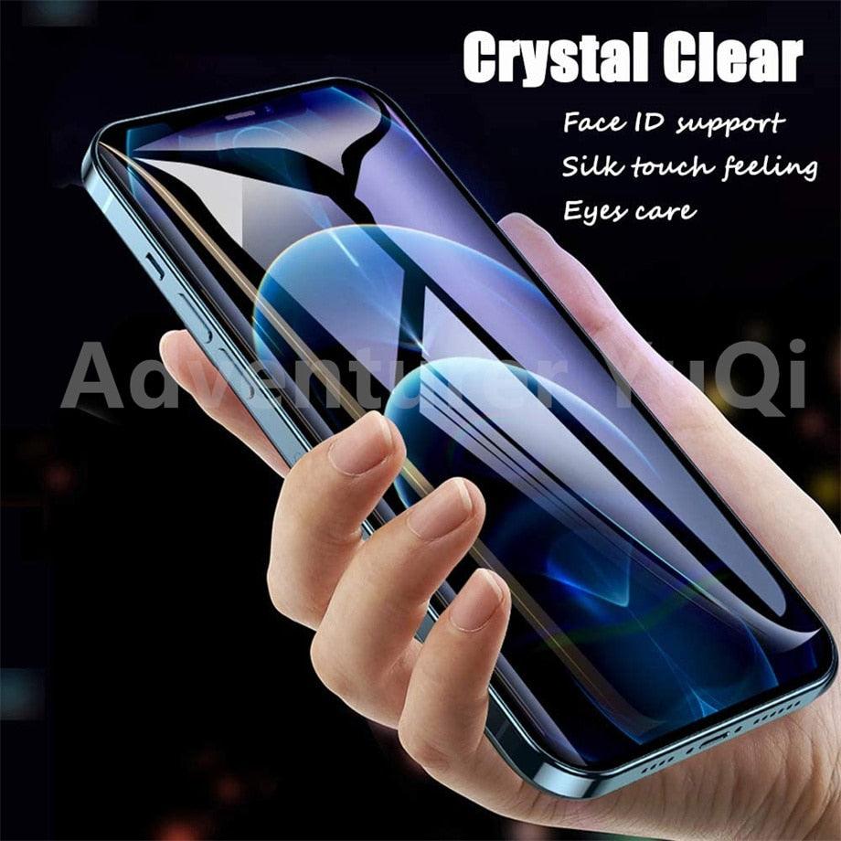 3PCS Tempered Glass OG Screen Protector for iPhone 14 13 12 11 Pro XS Max X XR Full Glue Cover Big Curved 7 8 Full Coverage Screen Protector iPhone Glass Screen Protector