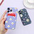 Charming Silicone Soft Anti-Scratch Cases For iPhone 13 Pro Max Case Silicone Wallet Card Holder Cover For iPhone 13 Mini 13ProMax 13Pro Flower Butterfly Beautiful Design Card Holder iPhone Case