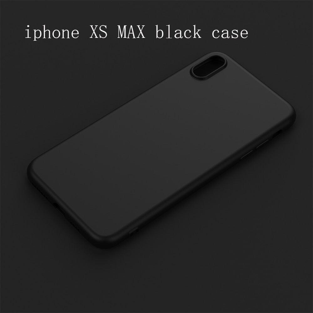 Black Case For Iphone  5 5s SE 2020 6 6s 7 8plus x 10 XR XS 11 12 13 Mini Pro MAX Silicon Cover Car Design Matte Black Silicone Back Cover For iPhone