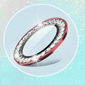 2023 New Diamond Bling Metal Ring Glass Protective Cap For iPhone 14 13 12 11 Pro Max Mini Camera Lens Circle Protector Paste Tempered Glass Camera Cover Camera Lens Protector