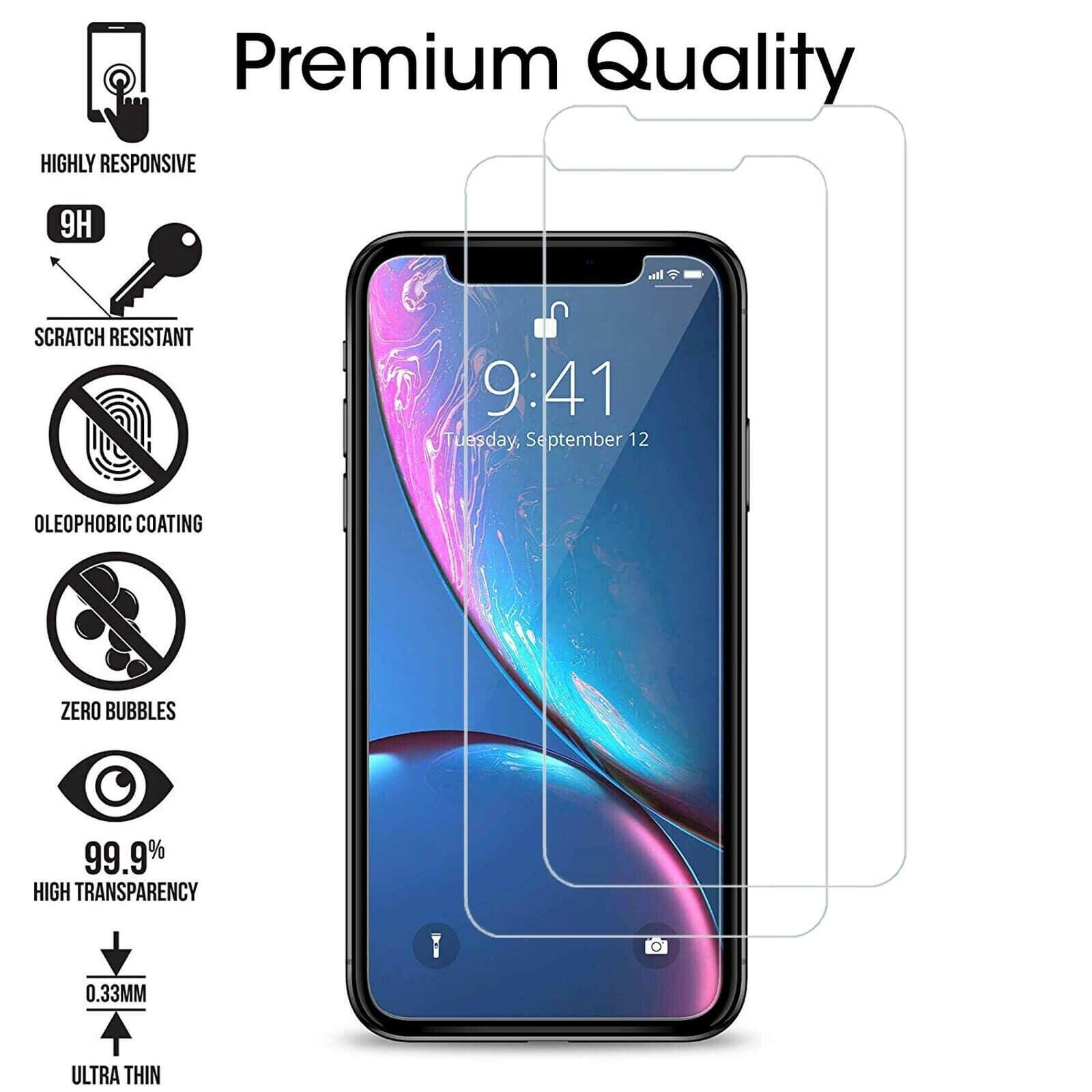 HD Full Tempered Glass Screen Protectors For iPhone 12 12 Max/12 Pro Front film iPhone X 6/6s 7 8 11 Pro Max Screen Protector Transparent Highly Clear Scratch Resistant Full Coverage Screen Glass Protector For iPhone