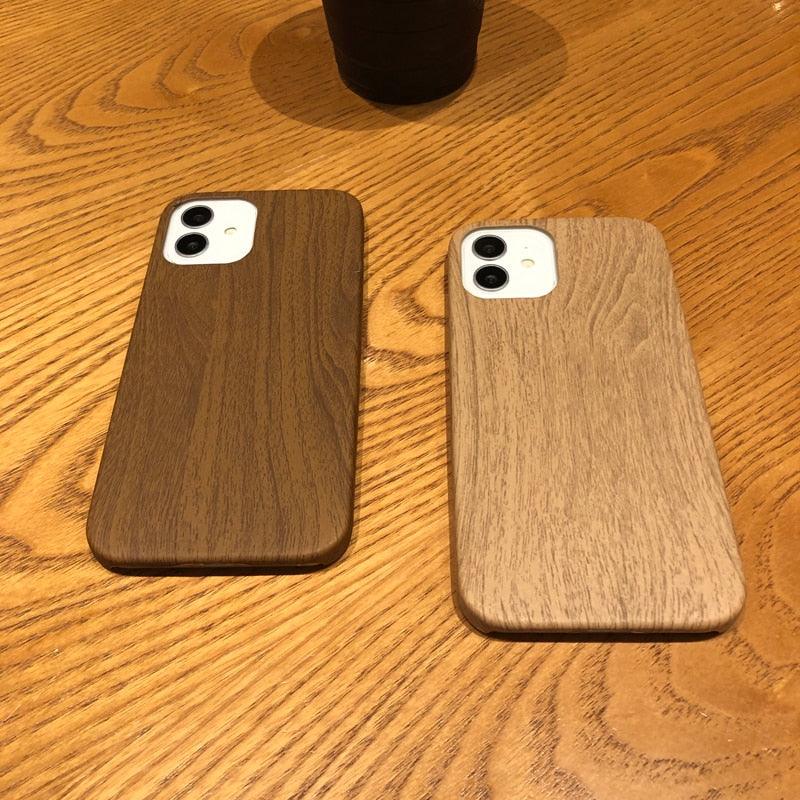 Luxury Wood Simple Phone Case For iPhone 12 11 Pro Max Mini XS X XR 7 8 Plus SE Retro New Design Natural Soft Eco-Friendly Bamboo Wood Cover Protective Phone Cover