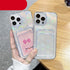 Unique Gradient Women Love Wallet Card Holder Clear Soft Case For iPhone 13 11 12 Pro Max Beautiful Colors Transparent Cover Drop Protection Transparent Phone Cover