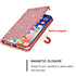 Glitter Leather Magnetic Flip Case for IPhone 14 13 11 12 Mini Pro Max Wallet Card Holder Cover Flip Shockproof Leather Wallet Case With Stand Silicone Bumper Cover